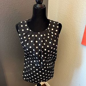 Sleeveless Polka Dot Blouse.  Size S.